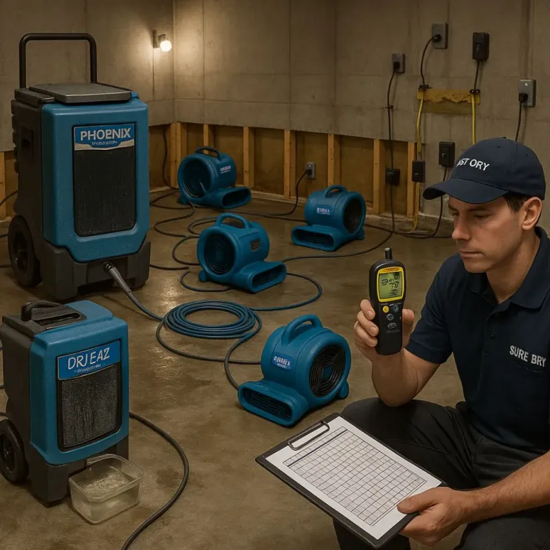 Structural Drying and Dehumidification process in Marlborough, NH